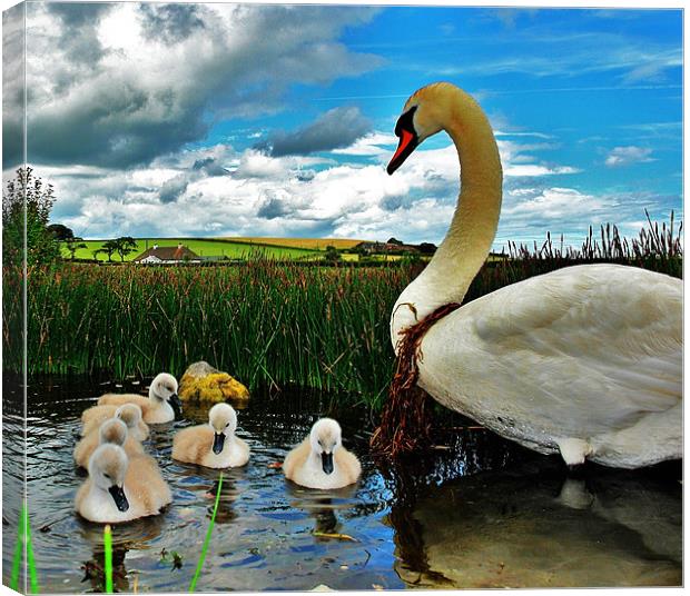 Mother and Kids Canvas Print by Bob Legg