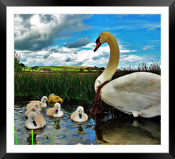 Mother and Kids Framed Mounted Print by Bob Legg