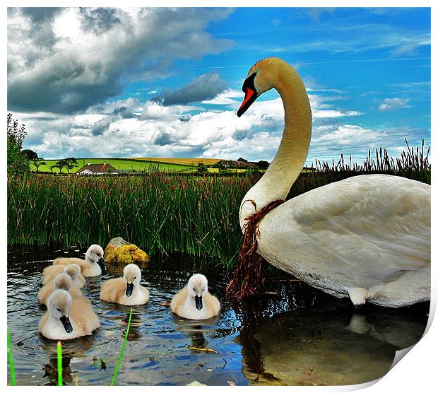 Mother and Kids Print by Bob Legg