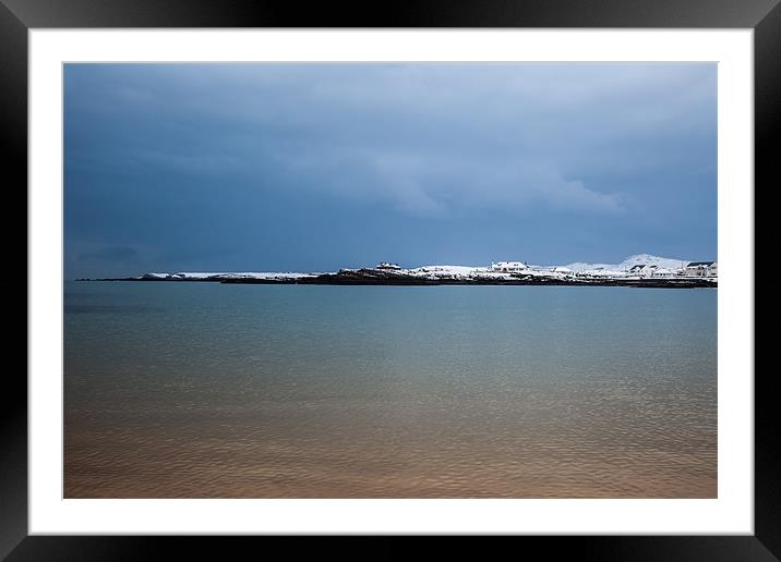 Snow on Trearddur Bay  Framed Mounted Print by Gail Johnson