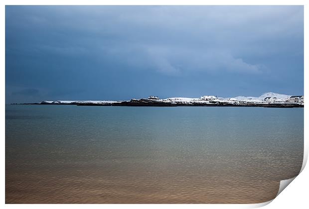 Snow on Trearddur Bay  Print by Gail Johnson