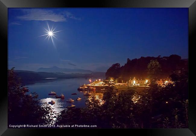 Jeweled moon over Loch Portree Framed Print by Richard Smith