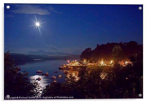 Jeweled moon over Loch Portree Acrylic by Richard Smith