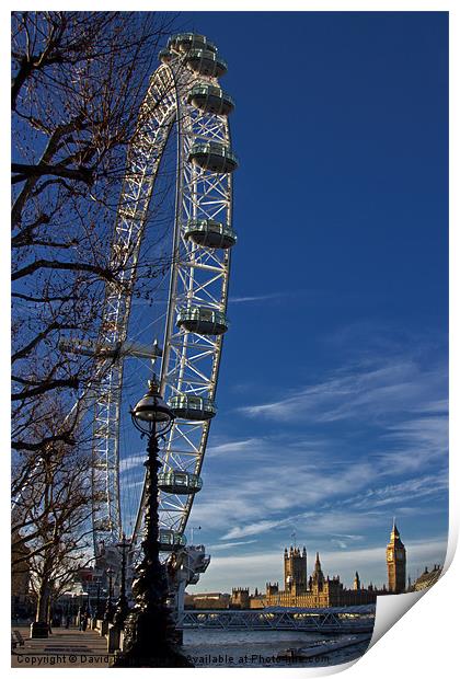 The London Eye Print by David Pringle