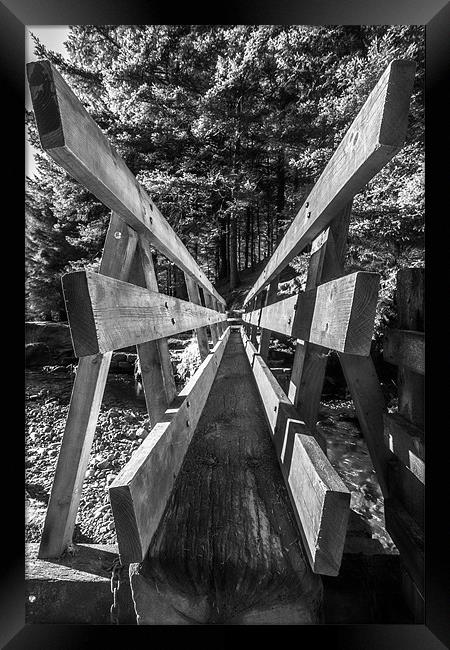 Bridge over not so troubled water - mono Framed Print by Jonathan Swetnam