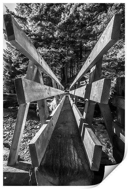 Bridge over not so troubled water - mono Print by Jonathan Swetnam
