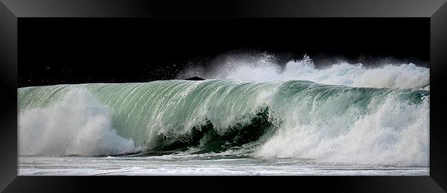 Wave on Clogher beach Framed Print by barbara walsh