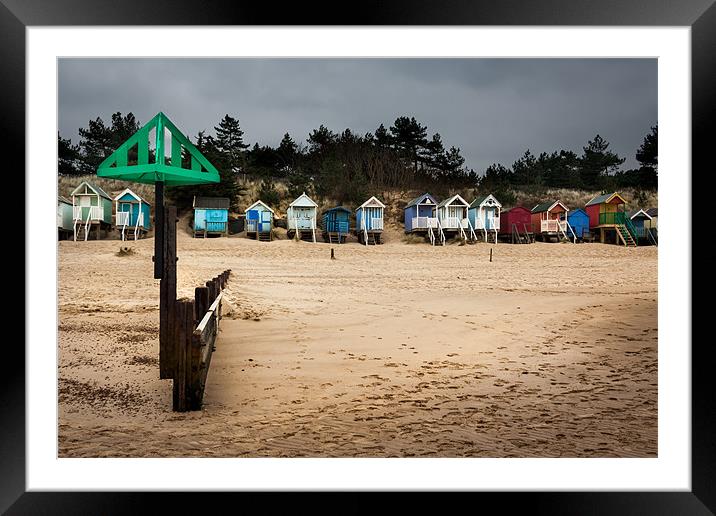 Beach huts at Wells Norfolk Framed Mounted Print by Oxon Images
