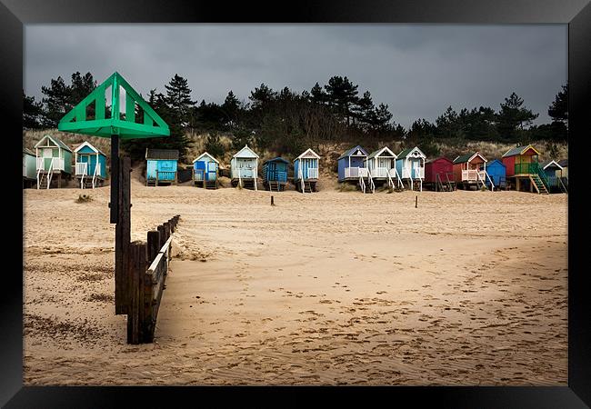 Beach huts at Wells Norfolk Framed Print by Oxon Images