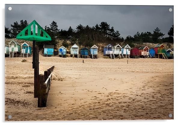 Beach huts at Wells Norfolk Acrylic by Oxon Images