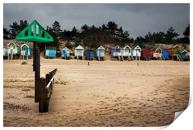 Beach huts at Wells Norfolk Print by Oxon Images
