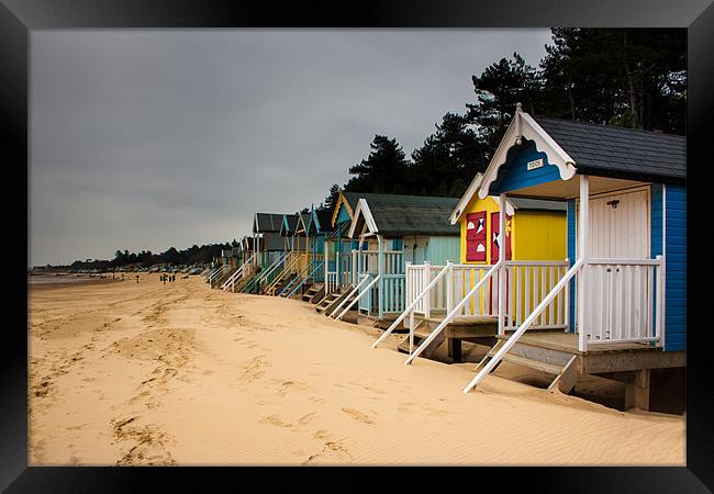 Wells Beach huts Holkham Norfolk Framed Print by Oxon Images