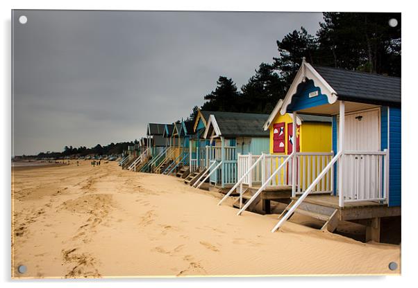 Wells Beach huts Holkham Norfolk Acrylic by Oxon Images