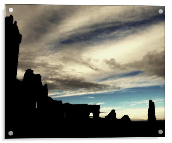 sky over tantallon castle Acrylic by dale rys (LP)
