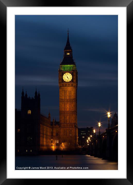 Big Ben Clock Tower Framed Mounted Print by James Ward