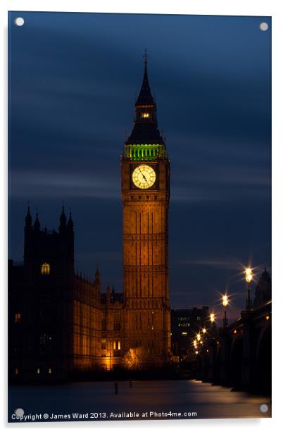 Big Ben Clock Tower Acrylic by James Ward