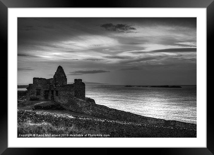 Dunluce by moonlight Framed Mounted Print by David McFarland