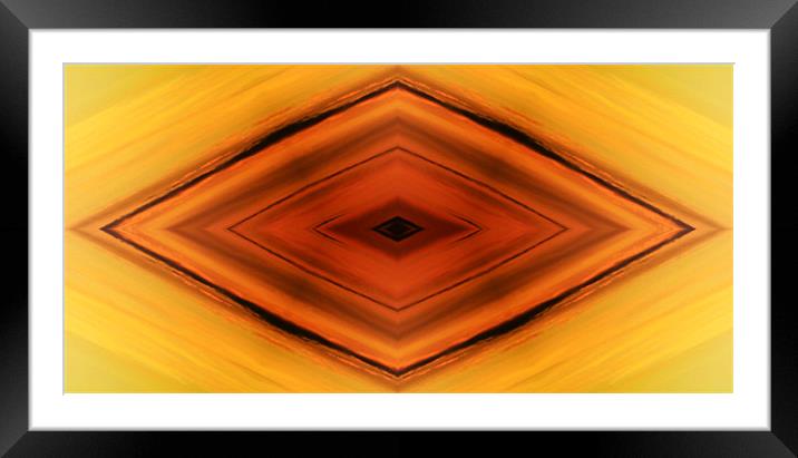 Abstract diamond shape Framed Mounted Print by Linda More