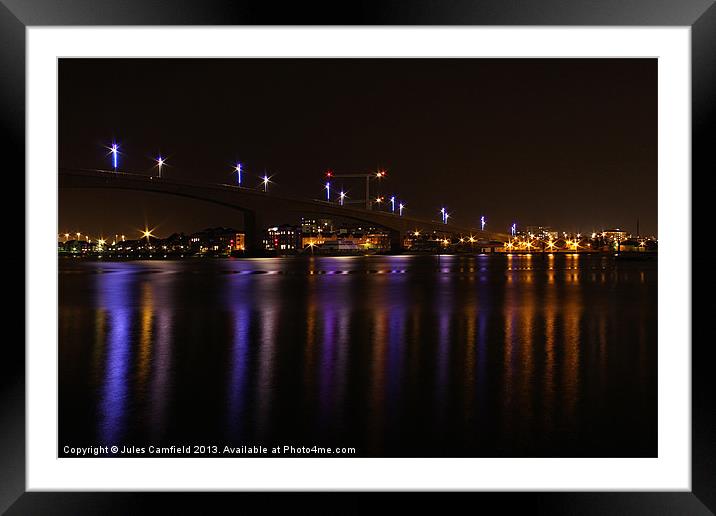 Itchen Bridge At Night Framed Mounted Print by Jules Camfield