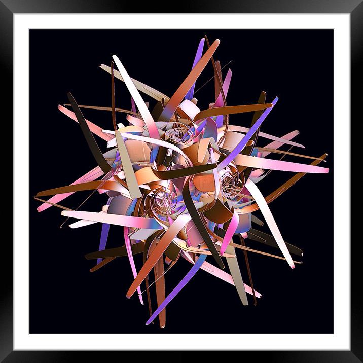 Metallic Star Framed Mounted Print by Abstract  Fractal Fantasy