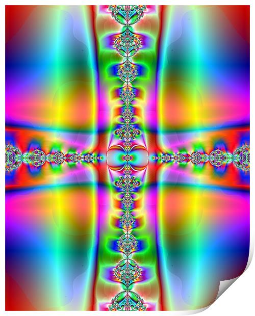 Celtic Cross Print by Abstract  Fractal Fantasy