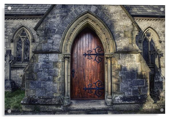 Church Door Acrylic by Ian Mitchell