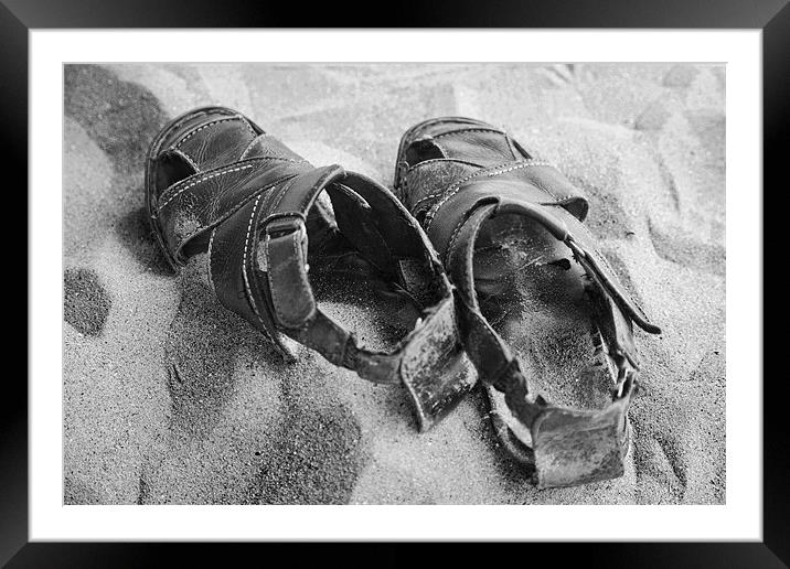 Sandals in the Sand Framed Mounted Print by Arfabita  