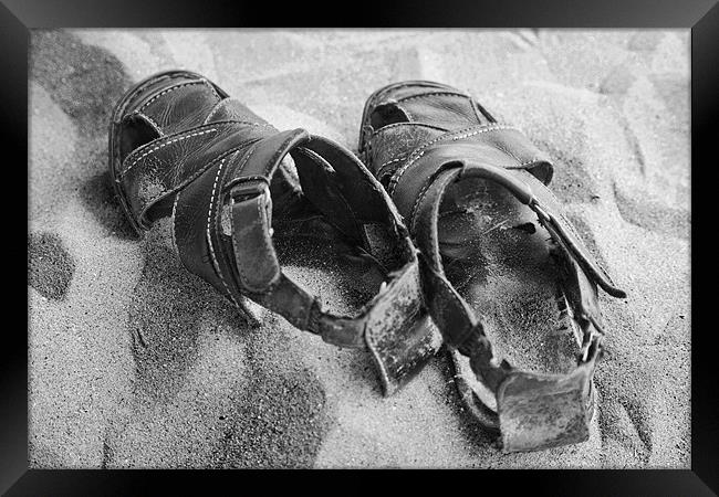 Sandals in the Sand Framed Print by Arfabita  