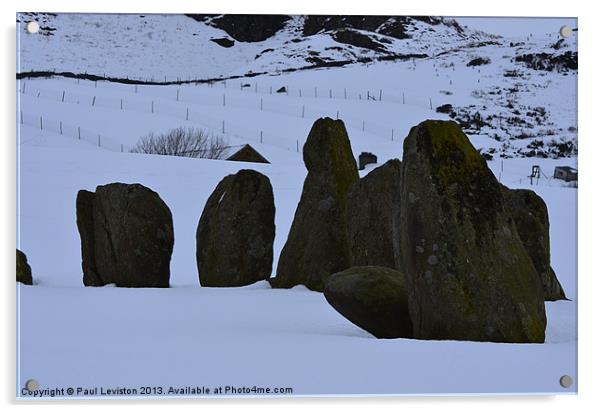 Swinside Stone Circle (Winter) Acrylic by Paul Leviston