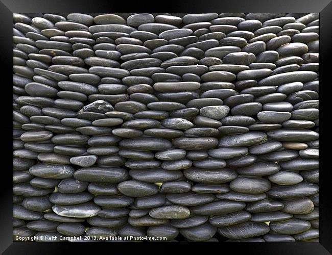 Wall of pebbles Framed Print by Keith Campbell