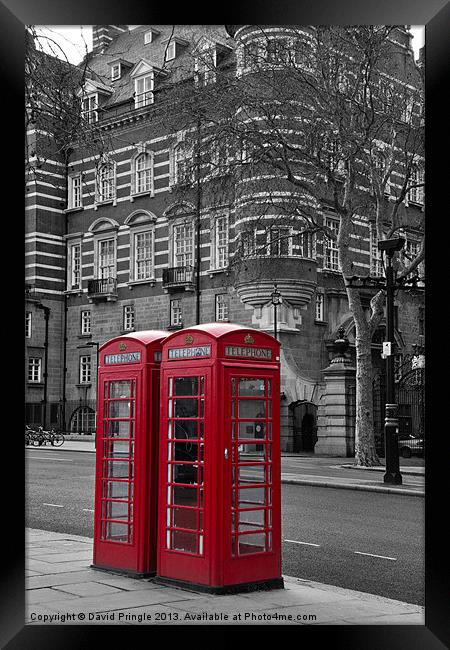 Red Phone Boxes Framed Print by David Pringle