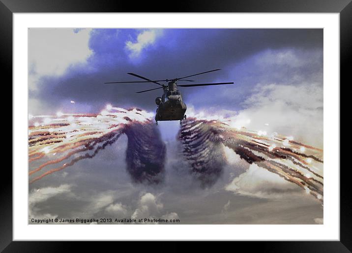 Chinook Flare Framed Mounted Print by J Biggadike
