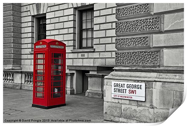 Red Phone Box Print by David Pringle