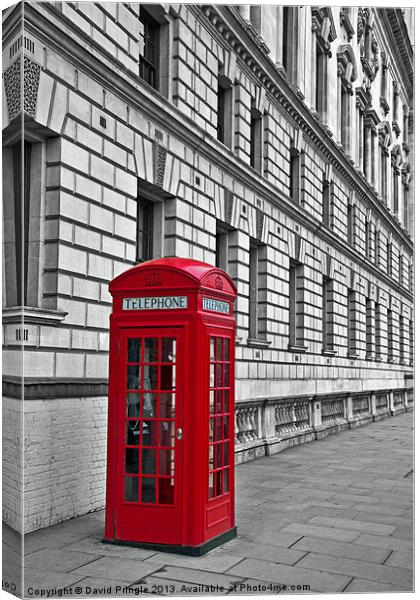Red Phone Box Canvas Print by David Pringle