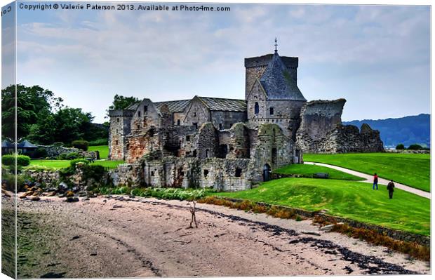 Inchcolm Island Medieval Abbey Canvas Print by Valerie Paterson
