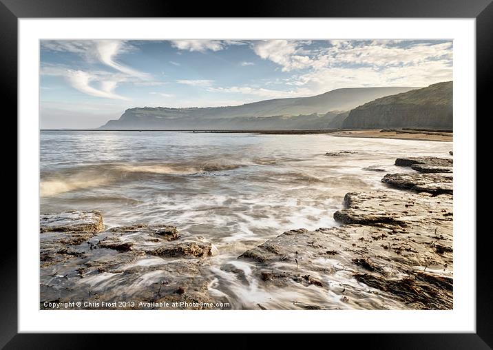 Robin Hoods Bay Breakers Framed Mounted Print by Chris Frost