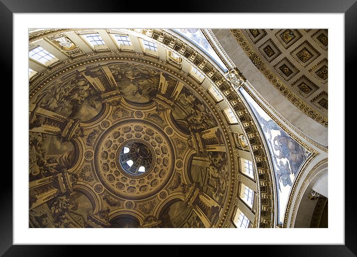 Ceiling of St Pauls Cathedral  Framed Mounted Print by simon fish