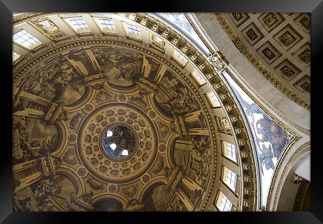 Ceiling of St Pauls Cathedral  Framed Print by simon fish