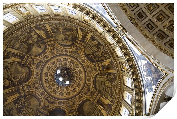 Ceiling of St Pauls Cathedral  Print by simon fish