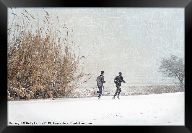 Winter Runners Framed Print by Betty LaRue