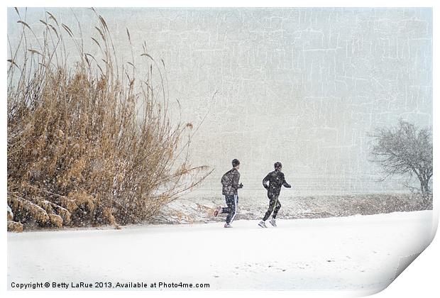 Winter Runners Print by Betty LaRue