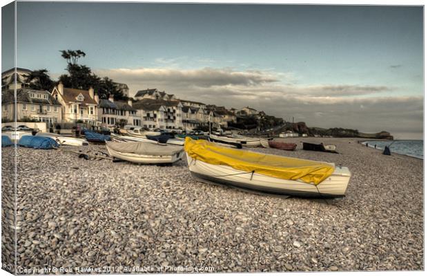 Boats on the Beach at Budleigh Canvas Print by Rob Hawkins