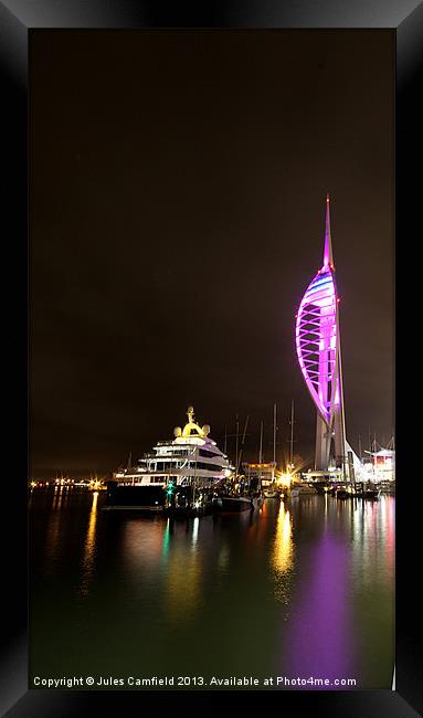 Spinnaker Tower & Reflections Framed Print by Jules Camfield