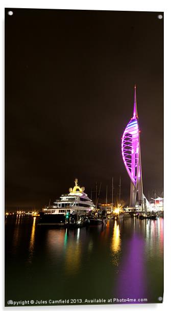 Spinnaker Tower & Reflections Acrylic by Jules Camfield