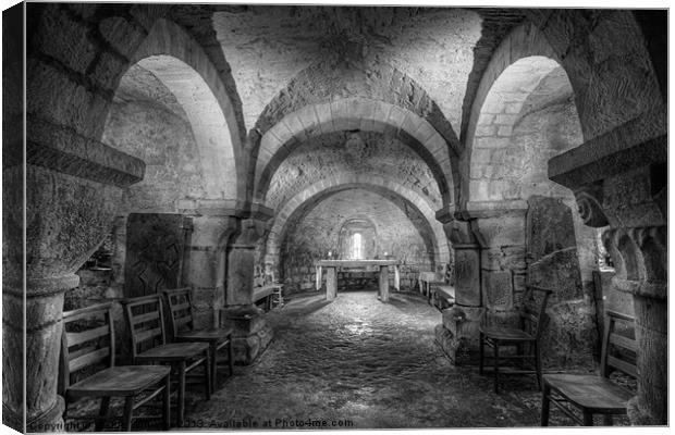 The Crypt at Lastingham Church Canvas Print by Martin Williams