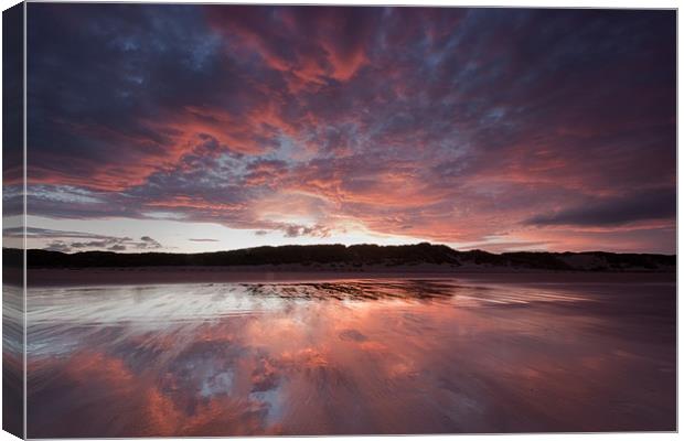 Druridge Sunset Canvas Print by Neil Coleran