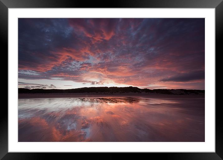 Druridge Sunset Framed Mounted Print by Neil Coleran