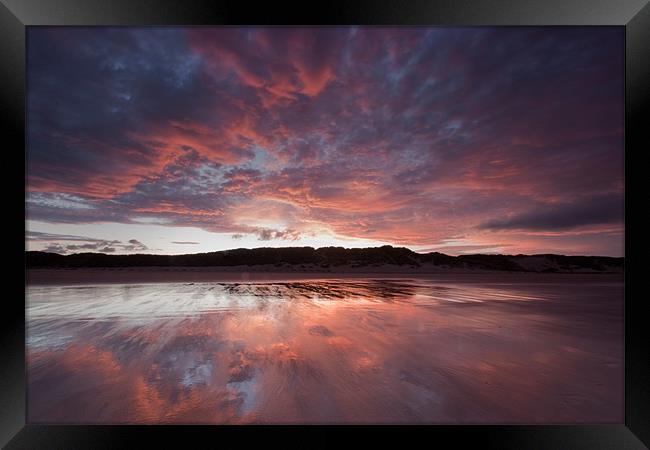 Druridge Sunset Framed Print by Neil Coleran