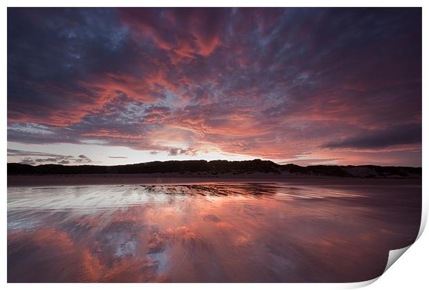 Druridge Sunset Print by Neil Coleran