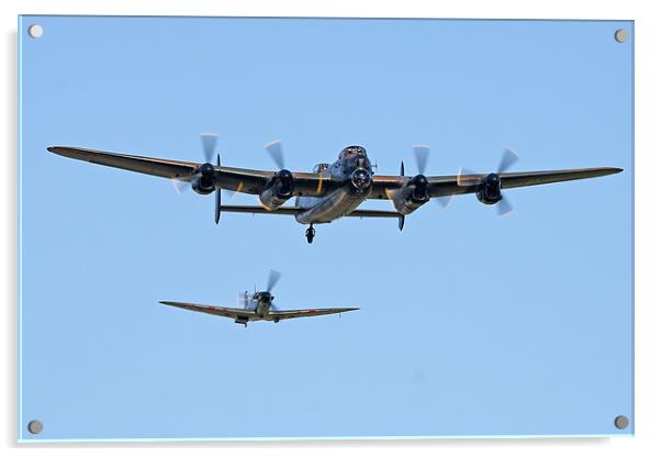 Lancaster and spitfire Acrylic by Rachel & Martin Pics